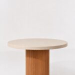 Aether Light Beige Microconcrete Top Dining Table