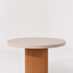 Aether Ivory Cream Microconcrete Top Dining Table