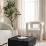 Nevina Black Microconcrete Coffee Table