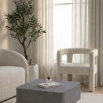 Nevina Ash Grey Microconcrete Coffee Table