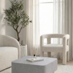 Nevina Light Grey Microconcrete Coffee Table