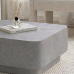 Nevina Light Grey Microconcrete Coffee Table
