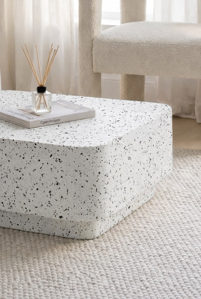 Nevina Rialto Microterrazzo Microconcrete Coffee Table - Image 2