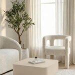Nevina Ivory Cream Microconcrete Coffee Table