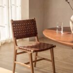 Alviera Leather Strap Wooden Dining Chair