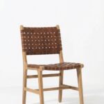 Alviera Leather Strap Wooden Dining Chair