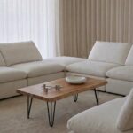Pariel Dark Acacia Wood Coffee Table With Pin Legs