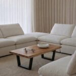 Pariel Dark Acacia Wood Coffee Table With V Shape Legs