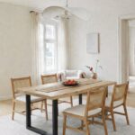 Malen Light Acacia Wood Dining Table With U Shape Legs