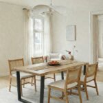 Malen Light Acacia Wood Dining Table With V Shape Legs