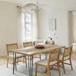 Malen Light Acacia Wood Dining Table With Pin Shape Legs
