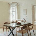 Meadow Railway Wood Dining Table with X Shape Metal Base