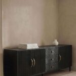 Vittoria Black 3 Doors & 3 Drawers Wooden Sideboard