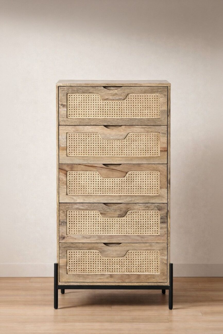 Alessio Rattan Wooden Closet
