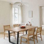 Laronia Dark Acacia Dining Table V Shape Legs