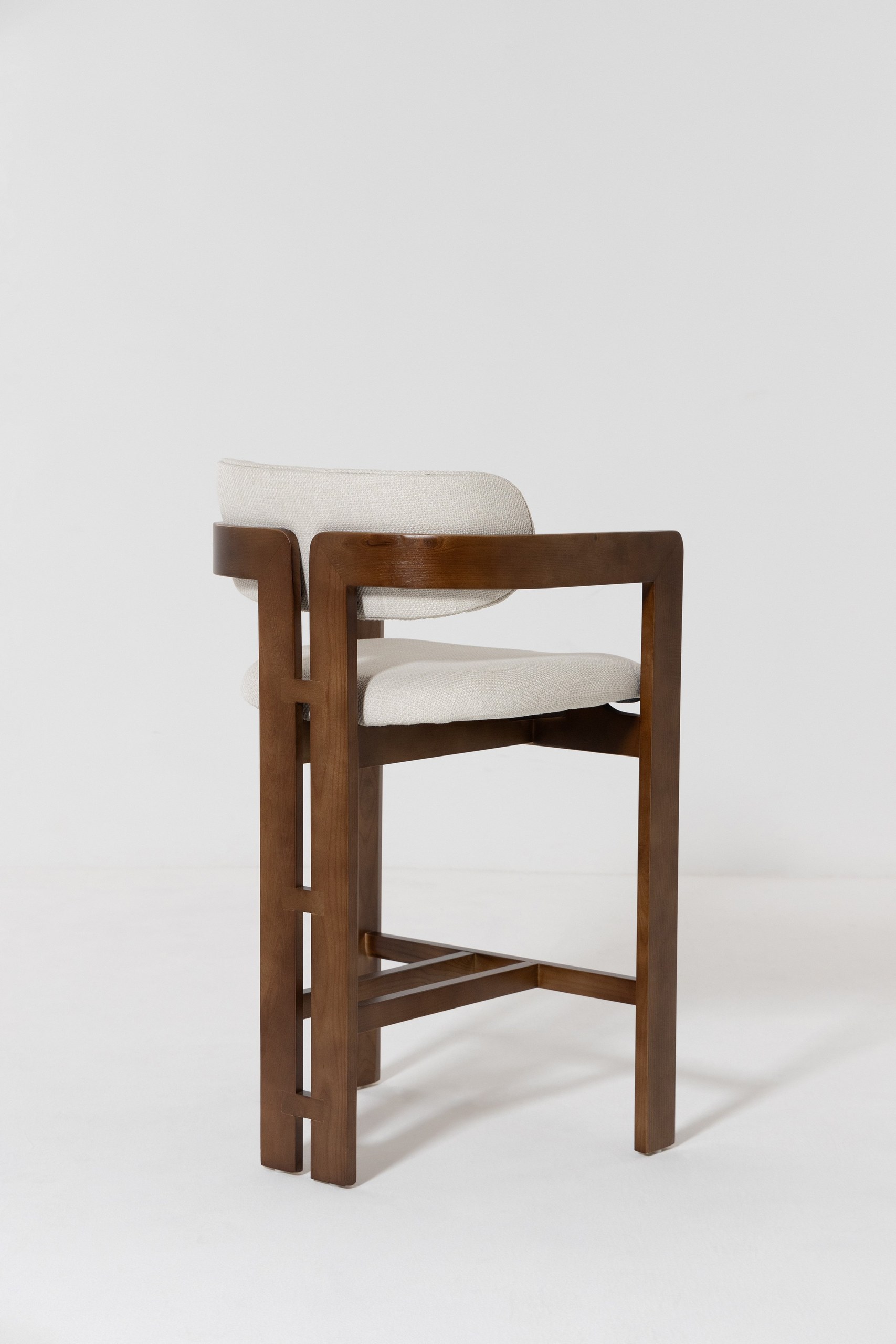 Bruni Back Curved Wooden Stool - Image 4