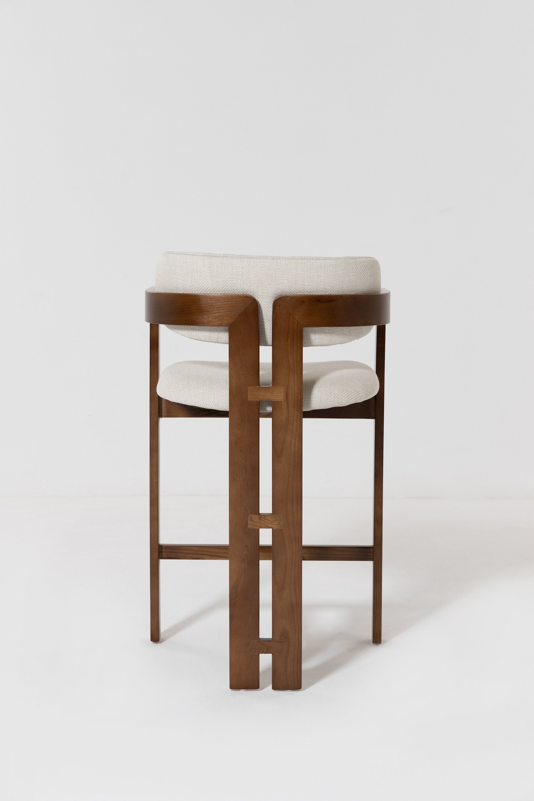 Bruni Back Curved Wooden Stool - Image 5