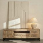 Virel Fluted Mango Wood Media Unit