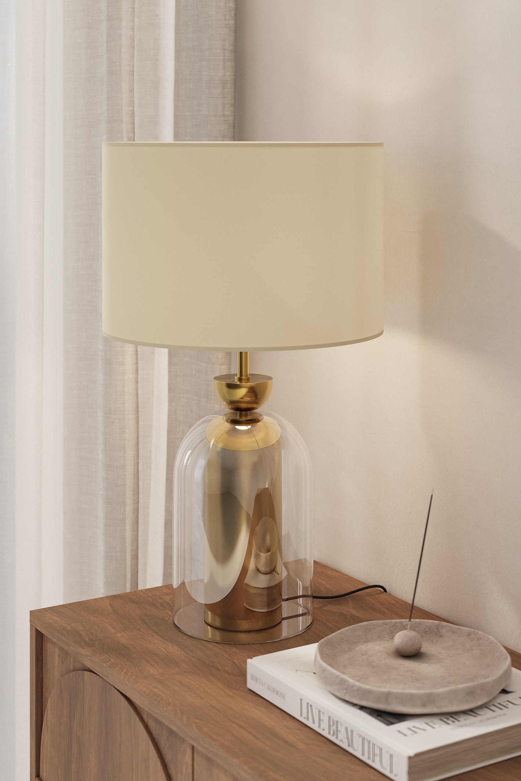 Ethereal Dome Table Lamp With Gold Base