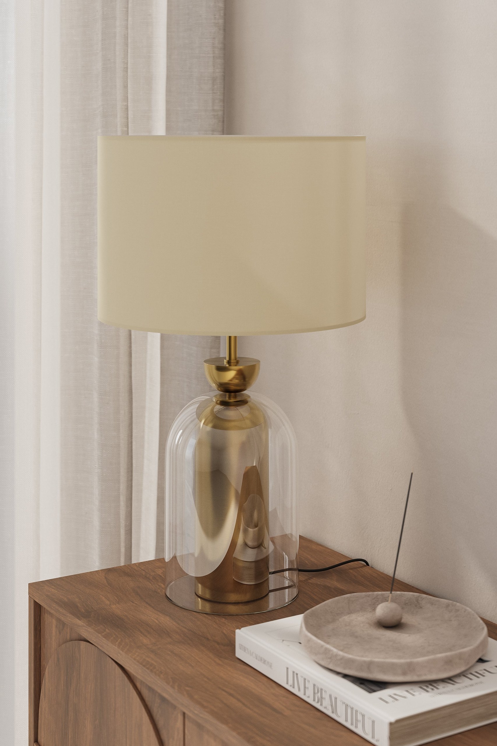 Ethereal Dome Table Lamp With Gold Base - Image 2