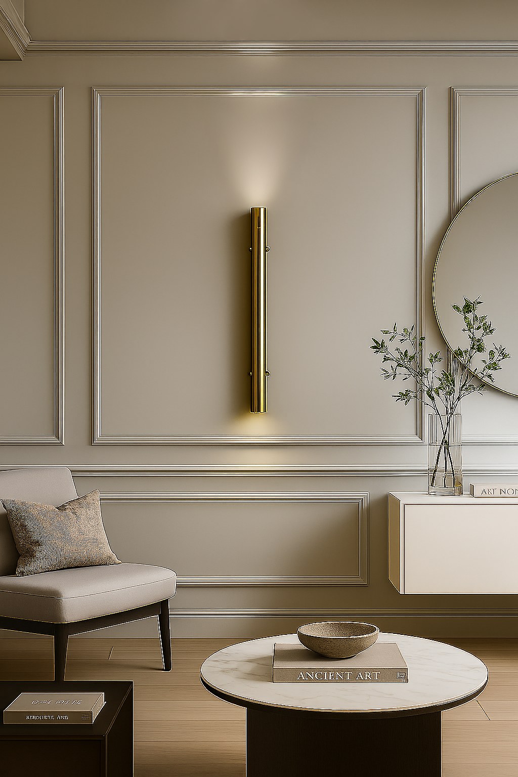 Nox Pillar Gold Wall Light
