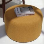 Mira Mustard Yellow Round Pouf (60CMx33CM)