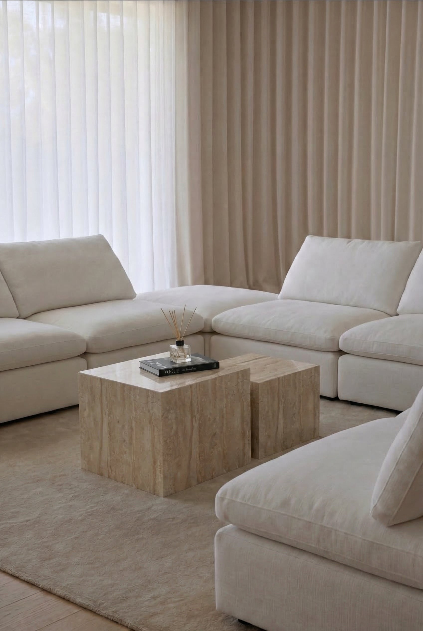 Larkin Travertine Nesting Coffee Table - Image 2