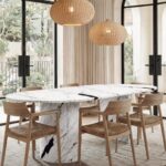 Dakota Viola White Dining Table with Half Moon Legs