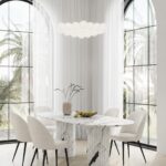 Valeria Viola White Oval Top Dining Table