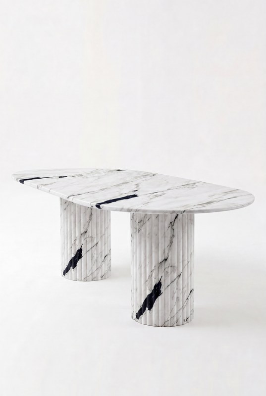 Valeria Viola White Oval Top Dining Table - Image 2