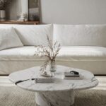 Harlowe Viola White Marble Irregular Top Coffee Table