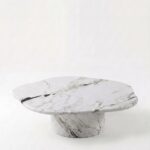 Harlowe Viola White Marble Irregular Top Coffee Table