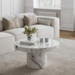 Arezzo Viola White Marble Round Coffee Table