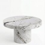 Arezzo Viola White Marble Round Coffee Table