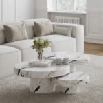Arezzo Viola White Marble Nesting Coffee Table