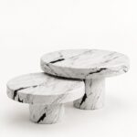 Arezzo Viola White Marble Nesting Coffee Table
