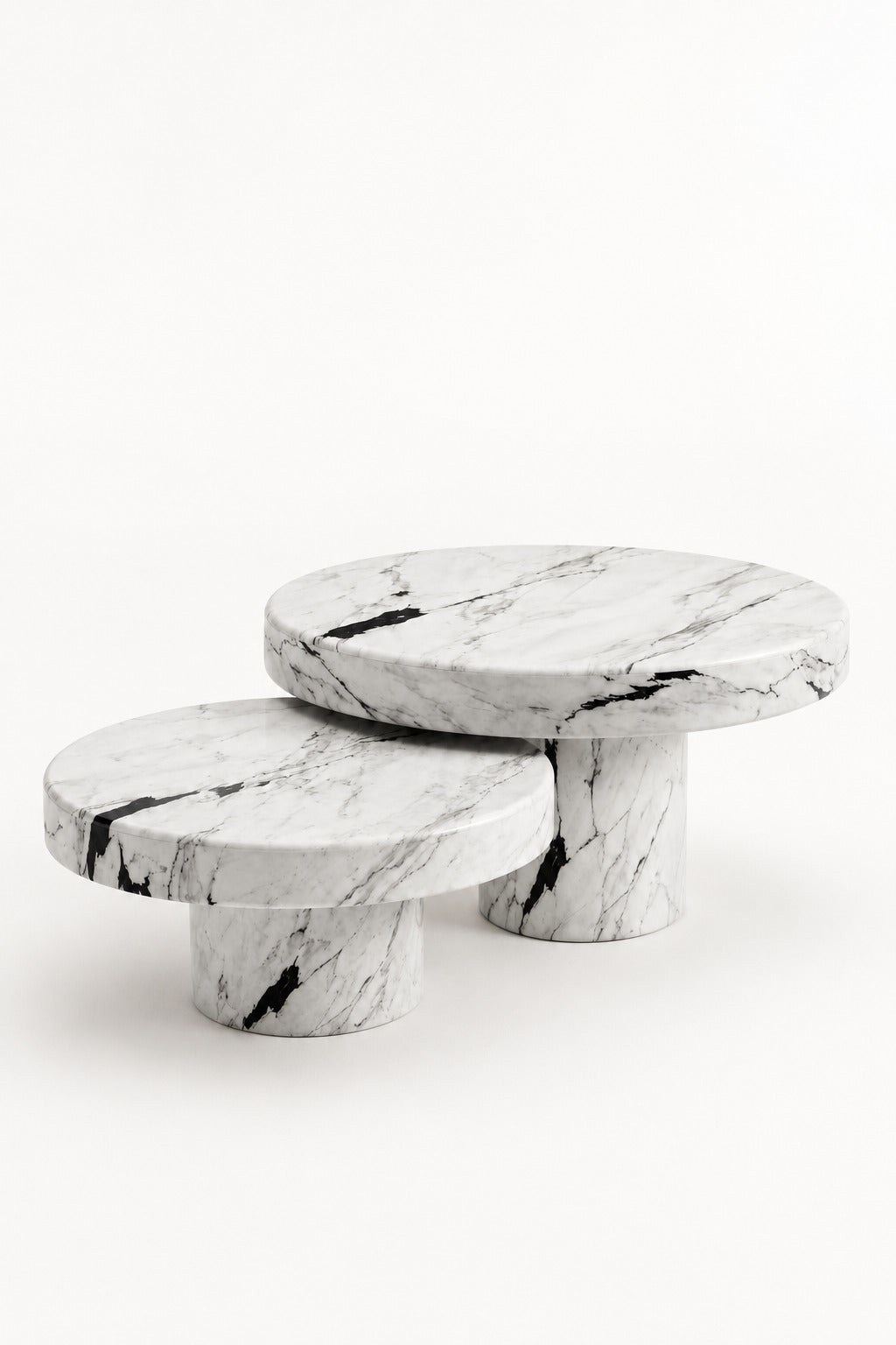 Arezzo Viola White Marble Nesting Coffee Table - Image 4