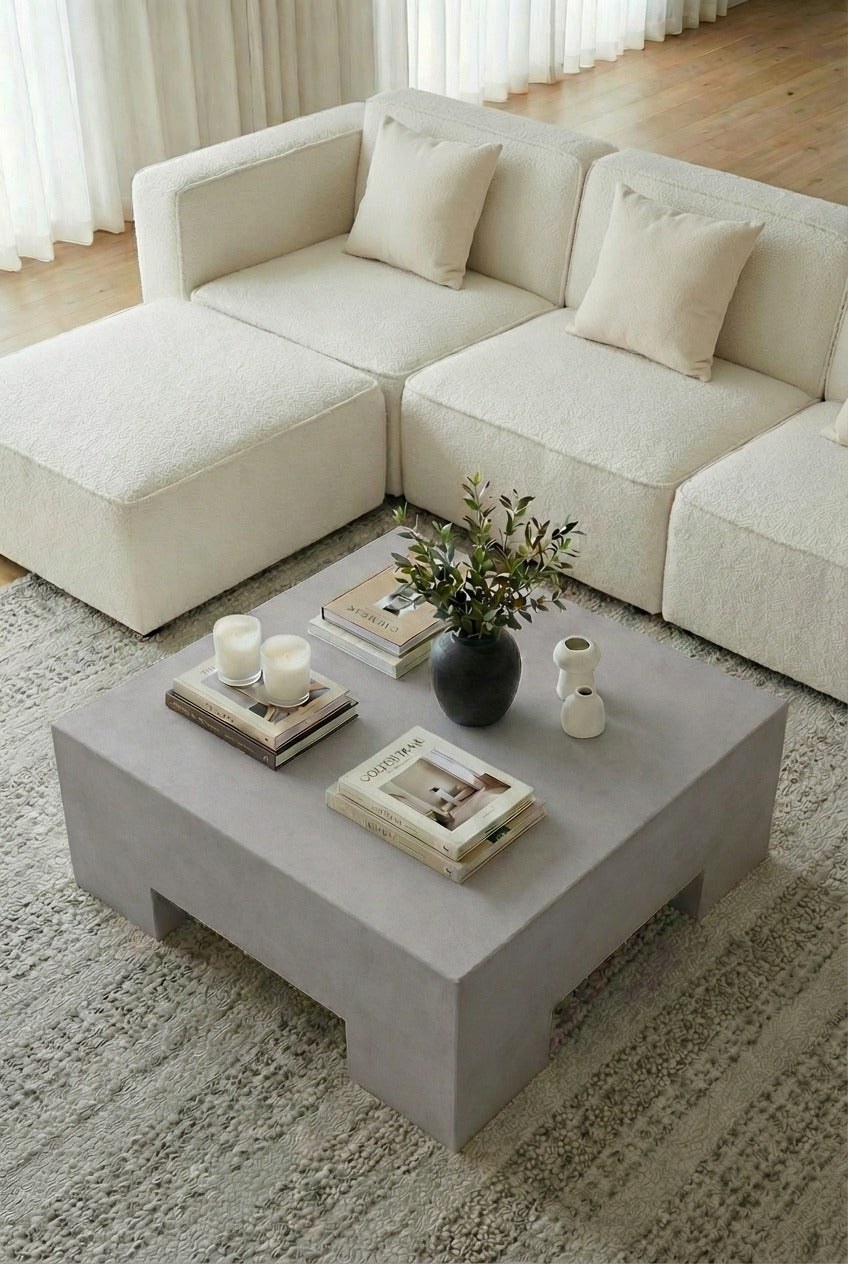 Morviano Ash Grey Microconcrete Coffee Table