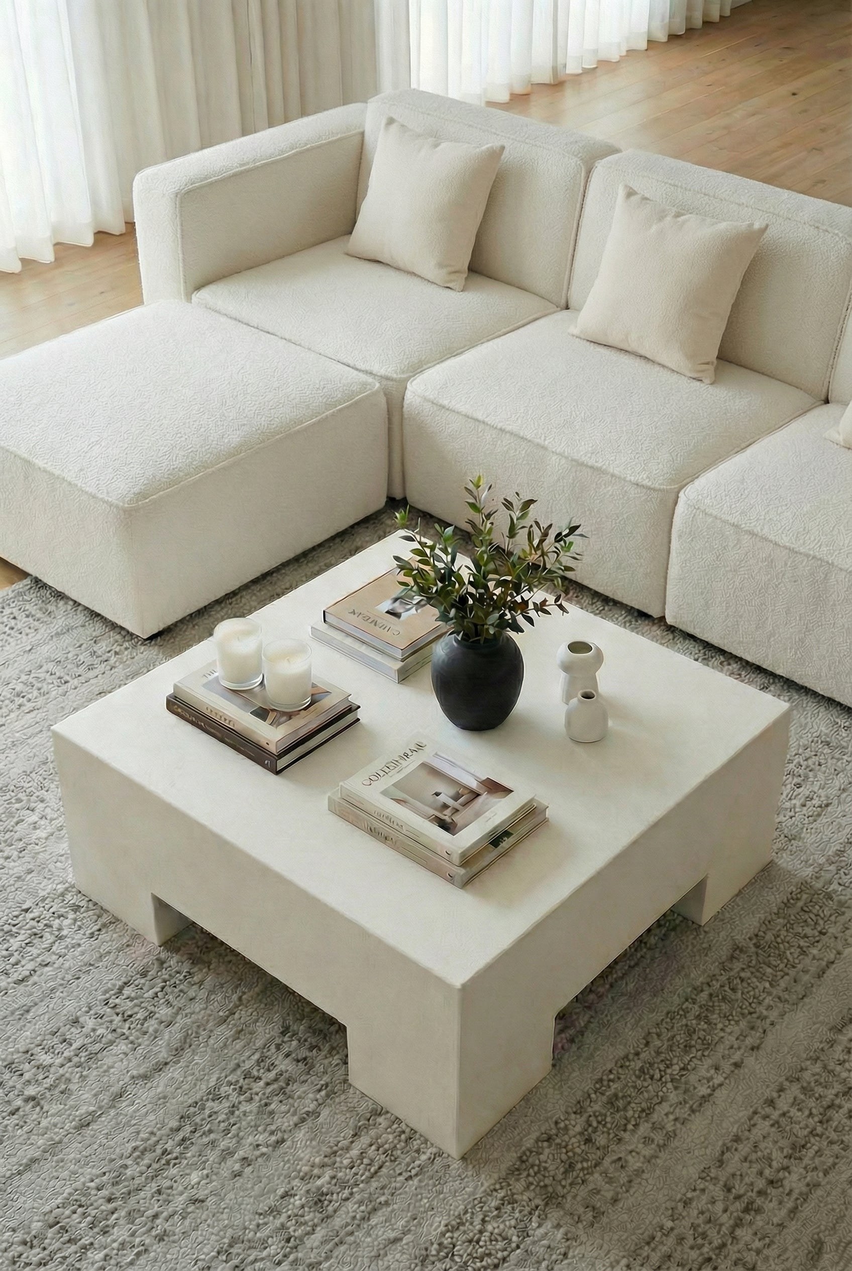 Morviano Off White Microconcrete Coffee Table