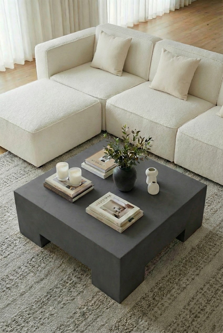 Morviano Midnight Grey Microconcrete Coffee Table