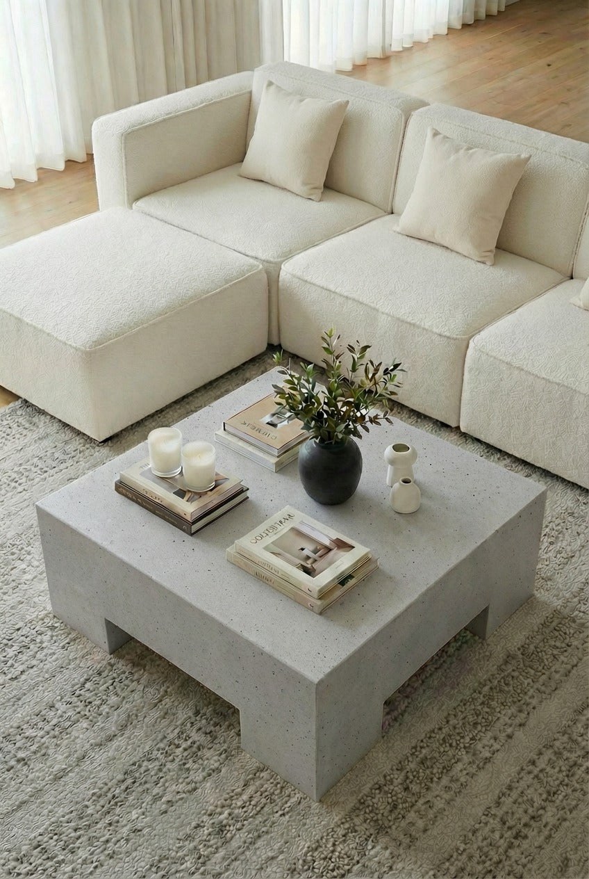 Morviano Grey Speckled Microconcrete Coffee Table