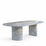 Dakota Grigo Oro Dining Table with Half Moon Legs