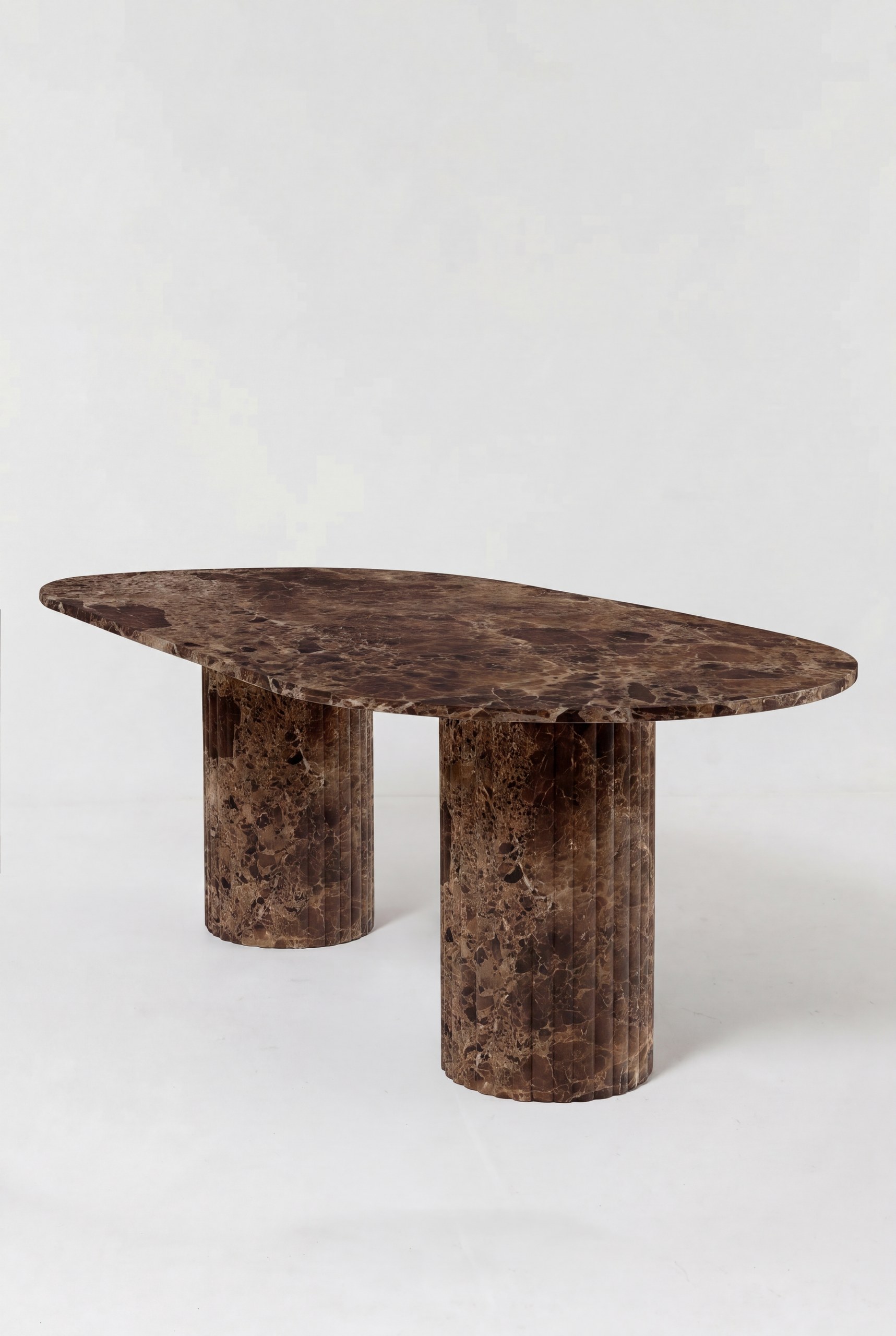 Valeria Dark Emperador Oval Top Dining Table