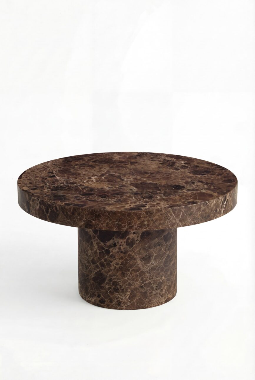 Arezzo Dark Emperador Marble Round Coffee Table