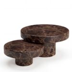 Arezzo Dark Emperador Marble Nesting Coffee Table Set