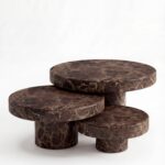 Arezzo Dark Emperador Marble Nesting Coffee Table Set