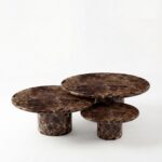 Ava Dark Emperador Round Top Coffee Tables