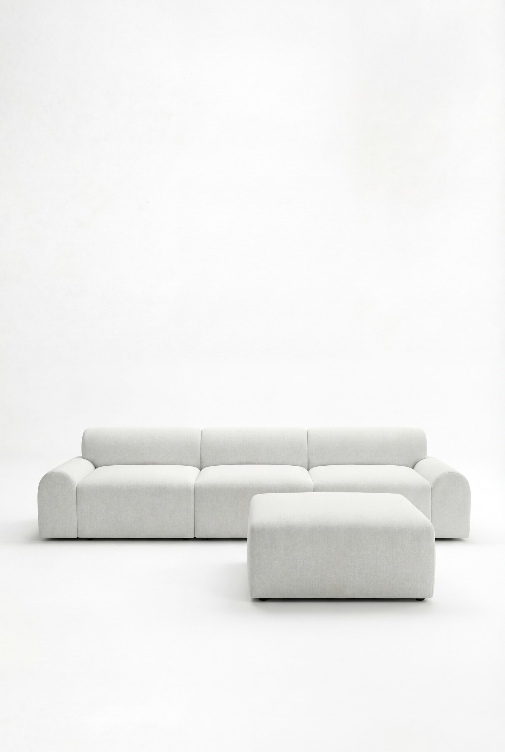 Kallia Ivory 3 Seater with Ottoman