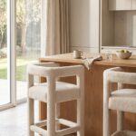 Bella Off White Boucle Stool