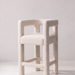 Bella Off White Boucle Stool